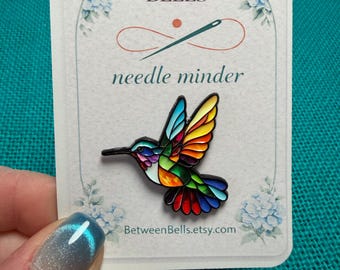 Rainbow Hummingbird Needle Minder – Cross Stitch, Embroidery & Hand Sewing
