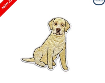 Yellow Labrador Retriever Embroidered Patch Cute Dog Breed Iron On Sew On Badge for Pet Lovers Jackets Backpacks DIY Dog Applique Gift