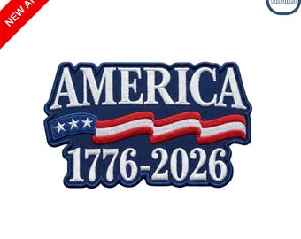 Parche bordado de Estados Unidos 1776-2026, 250.º aniversario, banderín patriótico, insignia termoadhesiva para mochilas, ropa y chaquetas.