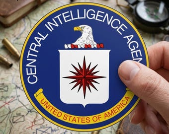 CIA Central Intelligence Agency Sticker, United States Of America Seal Vinyl Decal, Patriotic Military Style Sticker For Laptop