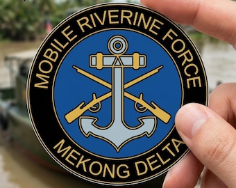 Mobile Riverine Force Mekong Delta Vinyl Sticker Navy Veteran Insignia Decal for Cars Laptops and Water Bottles Military Gift