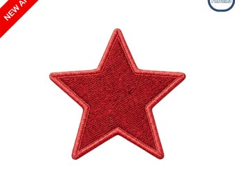 Red Star Embroidered Patch Classic Five Point Star Iron on Badge for Clothing Hat Jacket Backpack Decoration