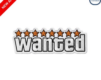 Wanted 8 Stars Embroidered Patch Funny Gaming Iron On Sew On Sarcastic Meme Badge for Denim Jackets Vest and Backpacks Gamer Gift