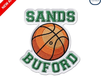 Custom Basketball Team Embroidered Patch Sands Buford Sports Iron On Badge for Team Jersey Backpacks Jacket Uniforms Fans Gif