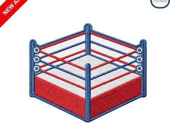 Boxing Ring Embroidered Patch Wrestling Stage Iron On Badge for Backpacks Jackets Clothing Sports Combat Fan Gift