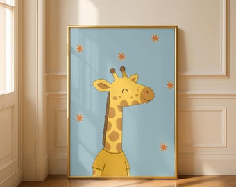 Jirafa juguetona: Decoración moderna para habitaciones infantiles (descarga digital)
