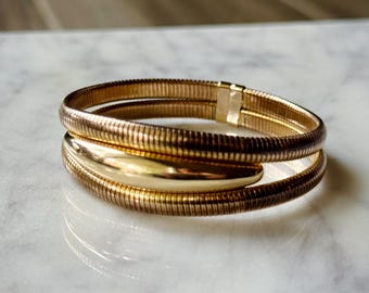 12K Gold Filled Bracelet | Size 6 Adjustable Art Deco Forstner Cuff | Vintage Jewelry