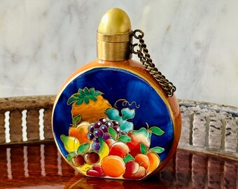 Limoges Perfume Flask | Vintage Porcelain Perfume Bottle with Stopper