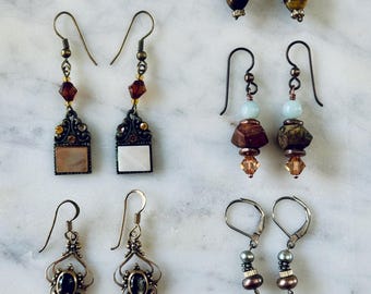Art Nouveau Dangle Earrings | Costume Jewelry Set