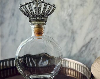 Crown Perfume Bottle with Stopper | Vanity Princess Decor