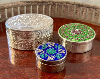 Vintage Sterling Silver Pill Boxes