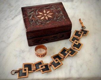 Vintage Copper Ring and Bracelet Box | Curated Jewelry Sets for Women