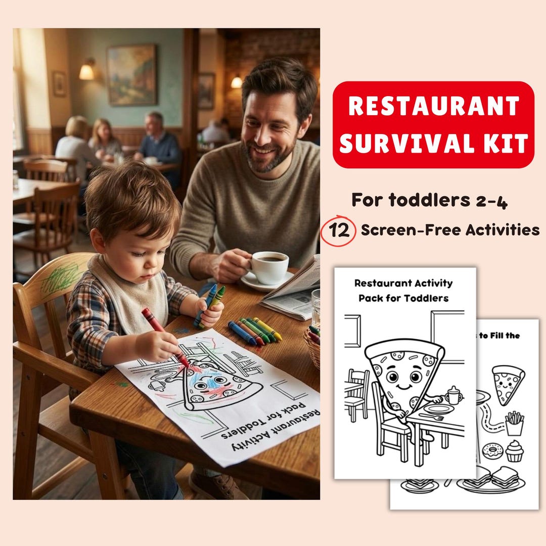 Restaurant Activity Pack for Toddlers | Kids Busy Bag Printable ...