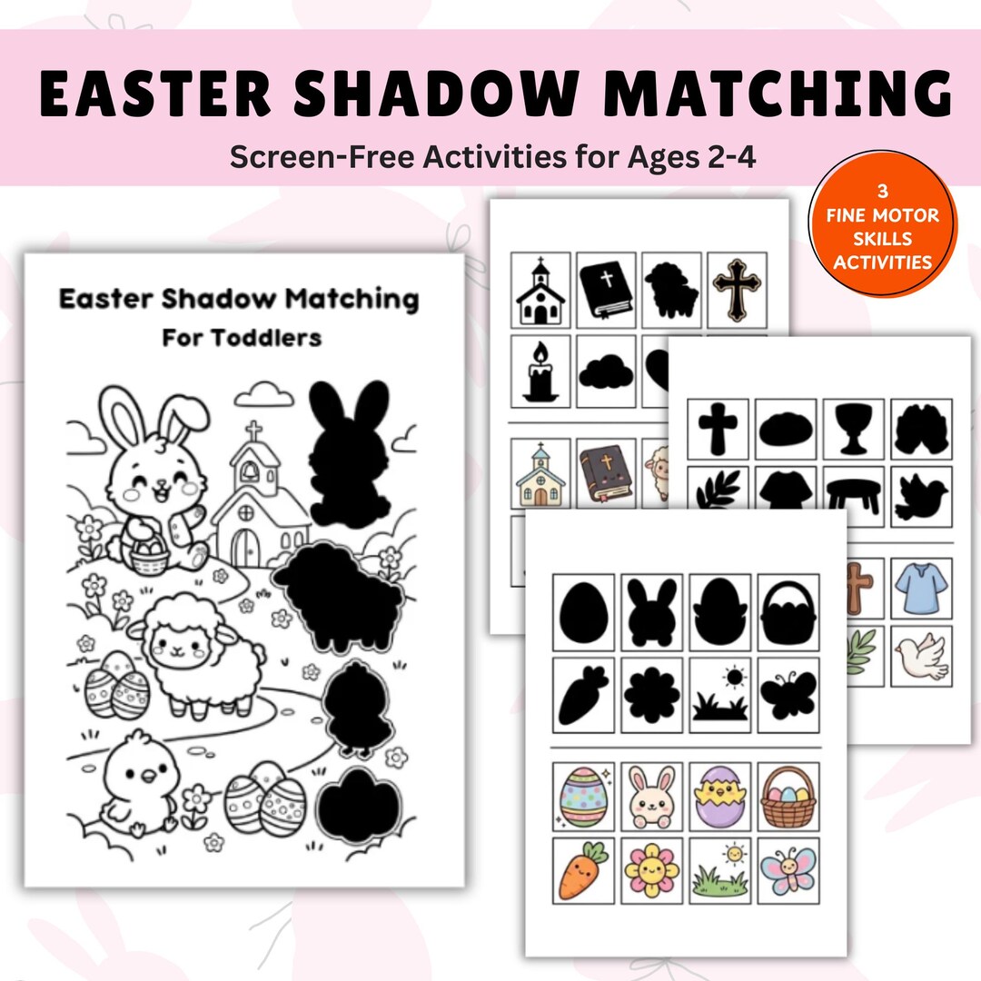 Easter Cut and Paste Activity for Toddlers | Shadow Matching Printable ...