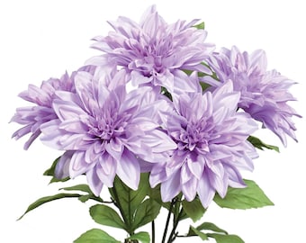 Lavender Flowers Spring Dahlia Flowers Lavender Home Decor Flowers Fake Lavender Wedding Flowers Artificial Lavender Flowers 5 Large Blooms