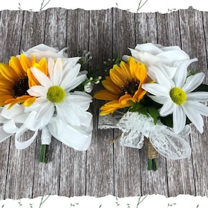 Artificial Sunflower Brides Bouquet Bridal Bouquets Sunflower Bridal Flowers Daisy Sunflower Bridesmaid Bouquet Pin Corsage