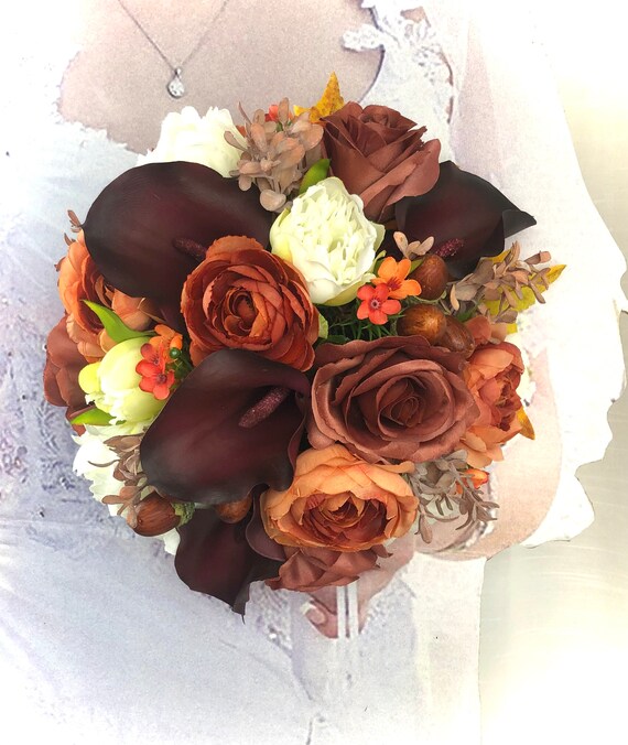 Bridal Bouquet for Fall Wedding With Cedar Rose Wedding Flowers