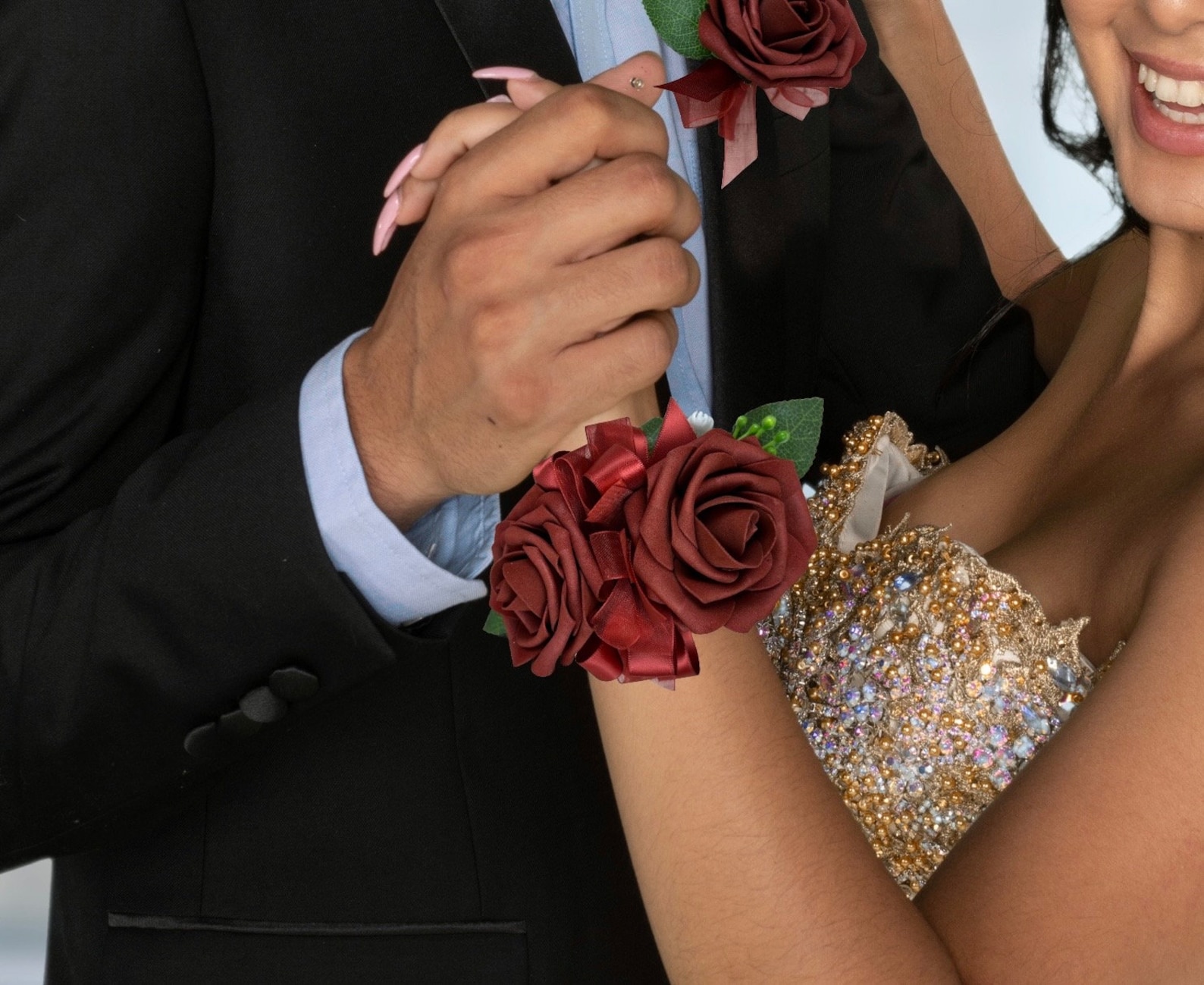 Rust Prom Flowers Rust Wrist Corsage or Bout Rust Wedding Bridesmaid ...