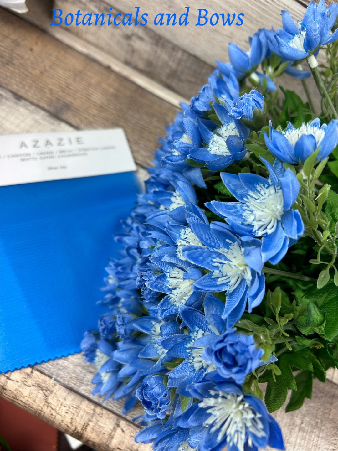 Blue Fake Flowers Blue Jay Azazie Color Faux Flowers Steel Blue Bunch