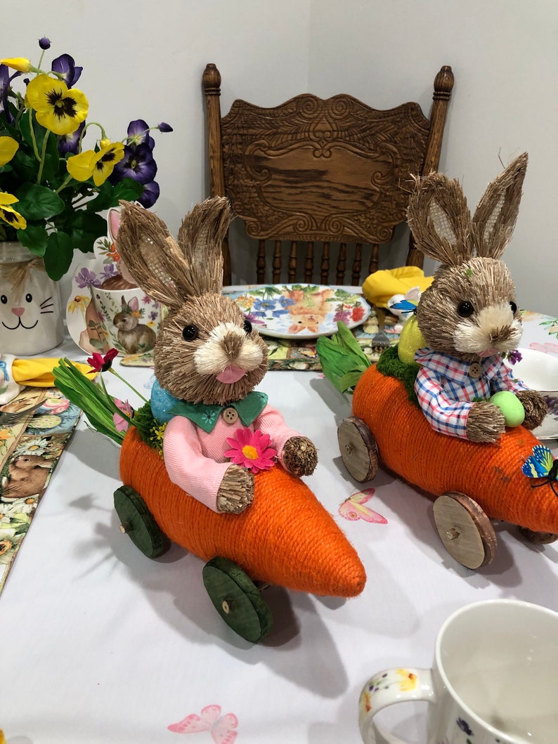 New Boy or Girl Bunny in Racing Carrot Large Sisal Bunnies Etsy