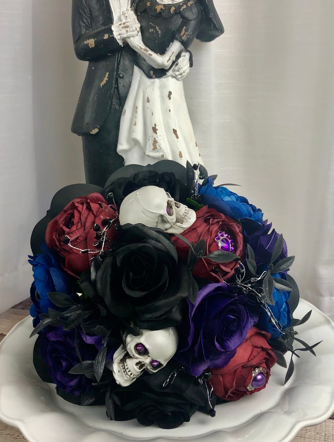 Faux Halloween Bridal Bouquet Goth Bridal Bouquet Halloween Etsy