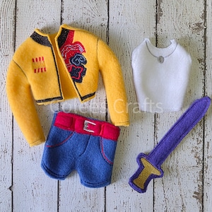 Conjunto personalizado de elfo explorador: ropa de elfo navideño, suéter, gorro y accesorios para muñeco de elfo navideño.