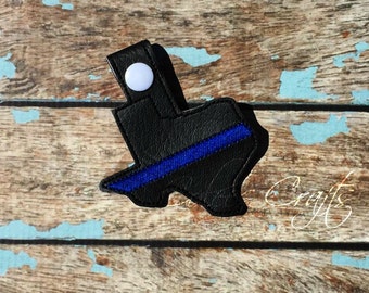 Texas Blue Line Key Fob – Police Support Luggage Tag
