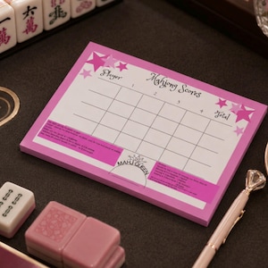 Mahjong Score Pad with Crown Graphic | Game Night Score Keeper Sticky Notes