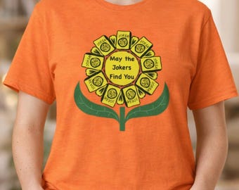 Camiseta de Mahjong con girasoles / Gráfico de ficha comodín