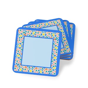 Mahjong Mat Blau Blumen Untersetzer | Untersetzer für Untersetzer