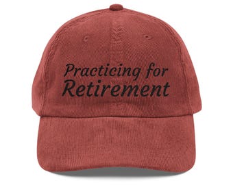 Gorra de entrenamiento para la jubilación / Gorro de pana bordado