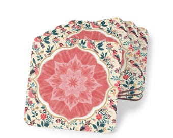 Tapete de mahjong rosa para bebidas - regalo para amantes del mahjong Posavasos de azulejos desechables