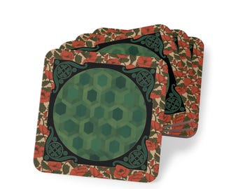 Posavasos florales para tapetes de mahjong / Posavasos hechos con baldosas de desecho