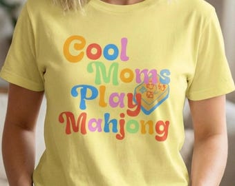 Camiseta para mamás que juegan al mahjong / Regalo retro para amantes del mahjong