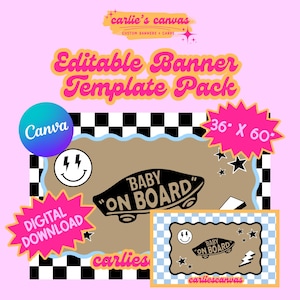 Baby on Board Template Pack | Banner Mockup | Digital Download