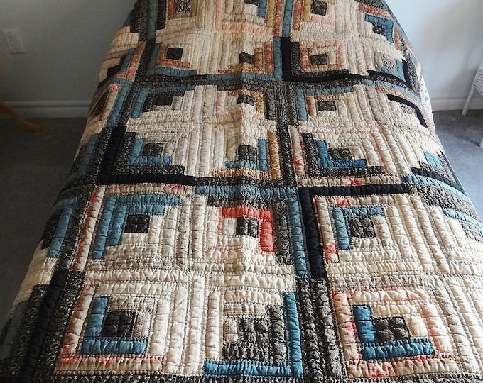 Antique Log Cabin Quilt Etsy