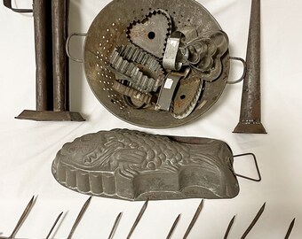 Primitive Tin Kitchen Utensils Collection