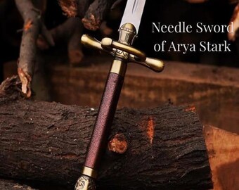 Espada Aguja de Arya Stark, Espada Aguja de Arya Stark hecha a mano - Acero inoxidable, Réplica inspirada en Juego de Tronos, Regalo para él y regalo para coleccionistas