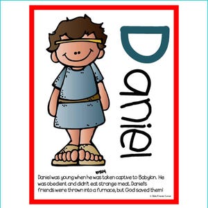 Daniel Scripture Template Bible Lessons Kids| Bible Cards or Bible Classroom Posters|david ...