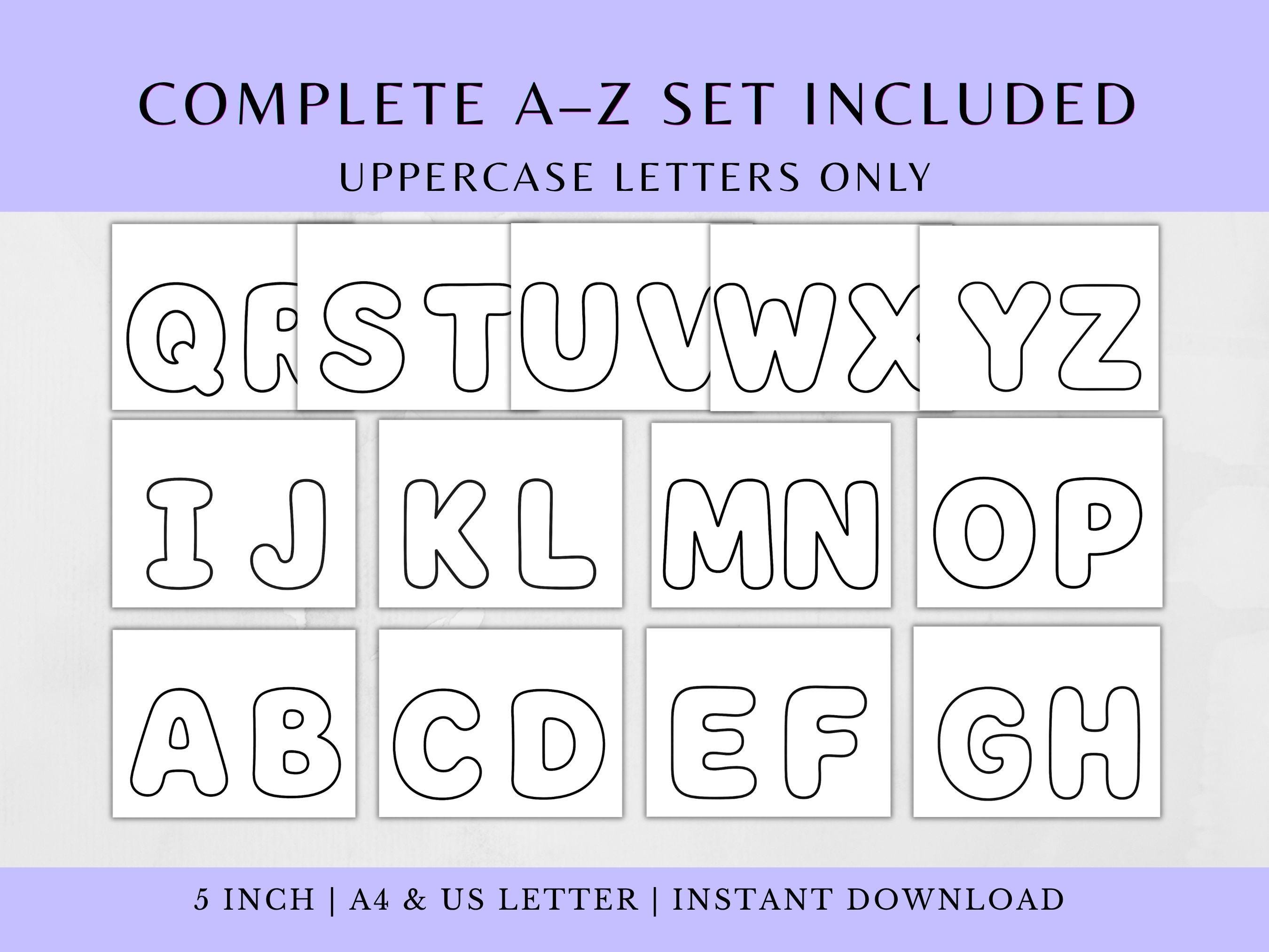 5 Inch Alphabet Letter Templates A Z, Uppercase Printable PDF, Large ...