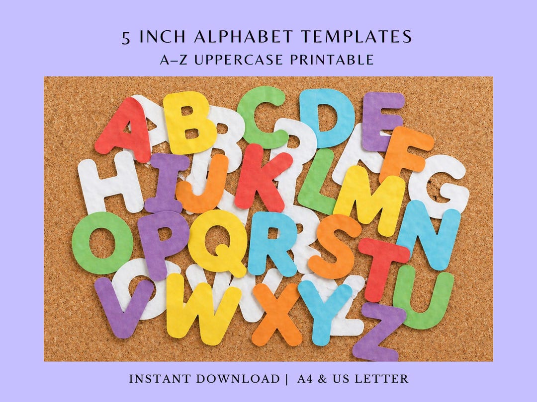 5 Inch Alphabet Letter Templates A Z, Uppercase Printable PDF, Large ...