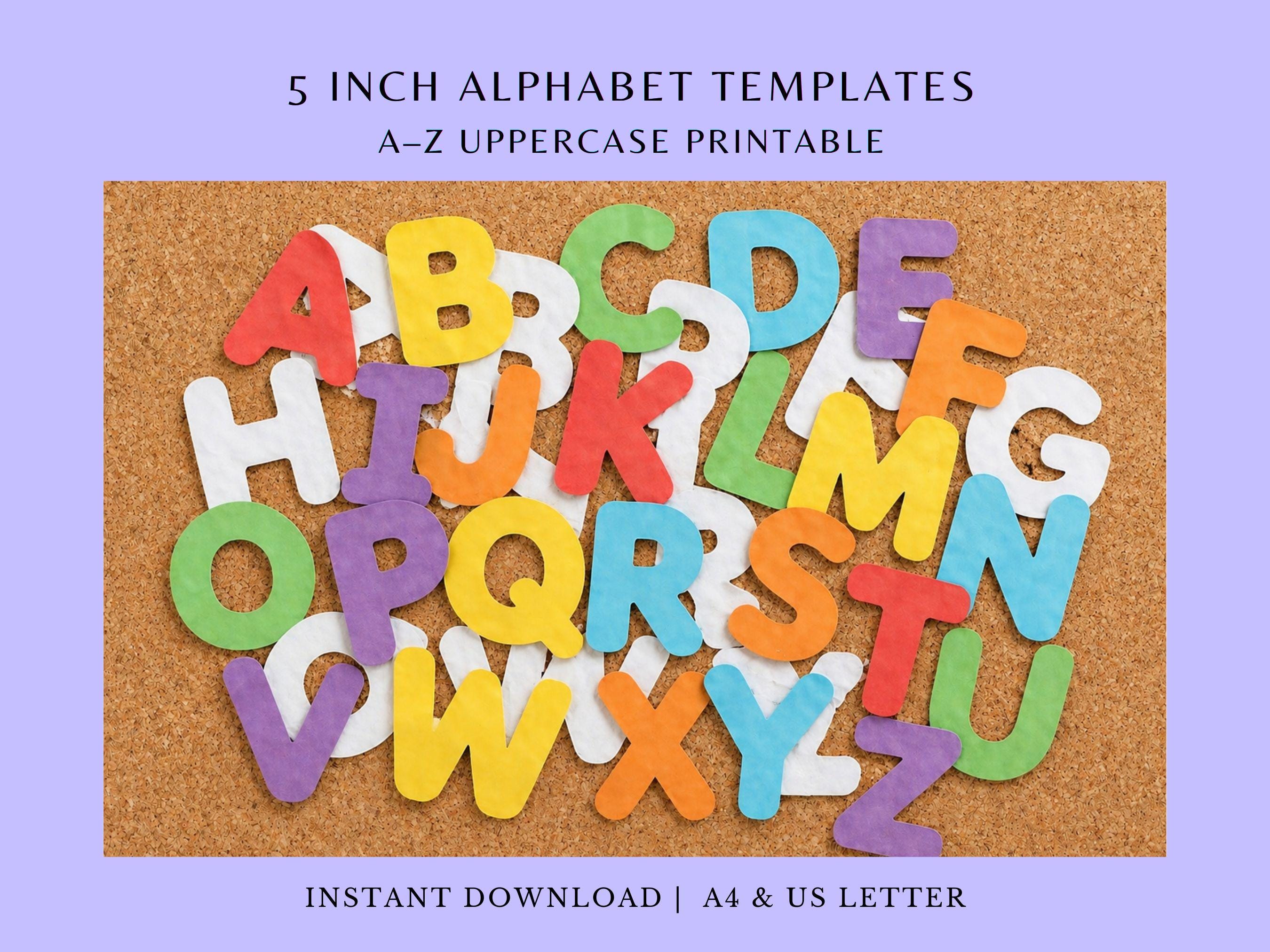 5 Inch Alphabet Letter Templates A Z, Uppercase Printable PDF, Large ...