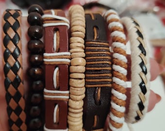Set of boho style bracelets