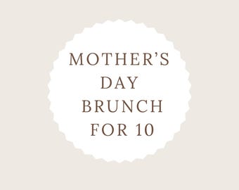 Moederdagbrunchpakket voor 10 personen | Menu, recepten, boodschappenlijst, voorbereidingstijdlijn | Direct downloaden