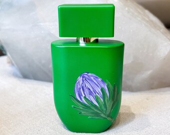 Custom Painted Perfume Bottle | Floral Art & Engraving
