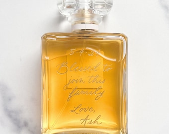 Hand Engrave Calligraphy for Fragrance Bottles | Custom Wedding Gifts