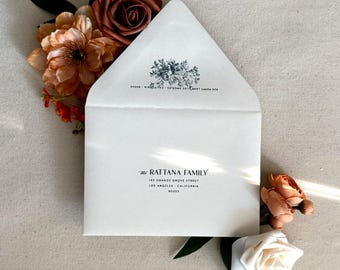 Guest Addresses for Wedding Envelopes | Neutral Colors | Black | Beige | Modern Minimalism and Script font | Digital/Flat Printing