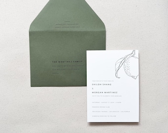 Printed Guest Addresses for Modern Wedding Invitations | Sage Olive Green Wedding Envelopes Printing