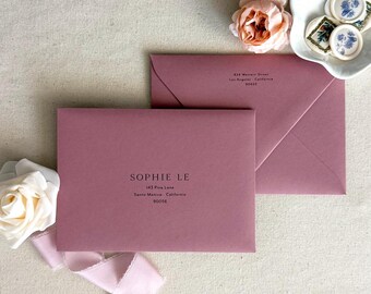 Guest Addresses for Wedding Envelopes | Dusty Rose | Blush Pink| Modern Minimalism font | Digital/Flat Printing