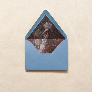 Romantisch en delicaat uitnodigingspakket Envelop Liner | Blauwe huwelijksuitnodigingen | Semi-aangepast
